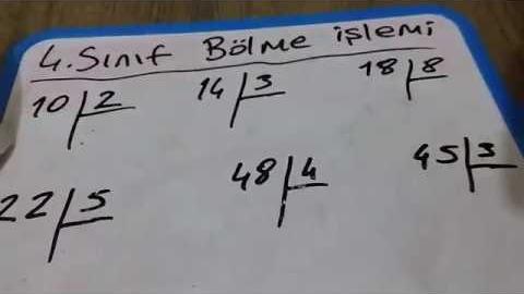 4.Sınıf Matematik Bölme İşlemi