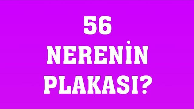 56 Plaka Nerenin Plakasıdır?