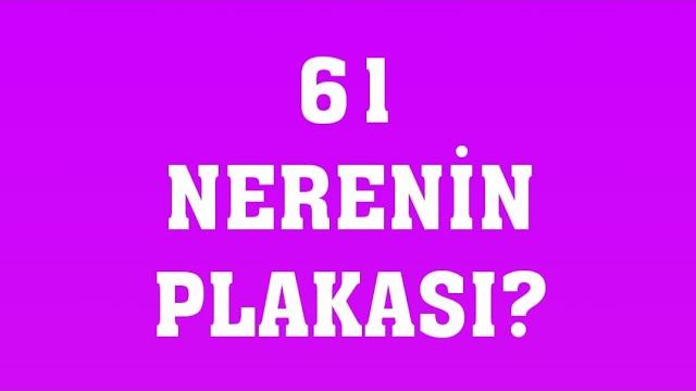 61 Plaka Nerenin Plakasıdır?