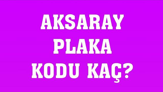 Aksaray'ın Plakası Kaç?