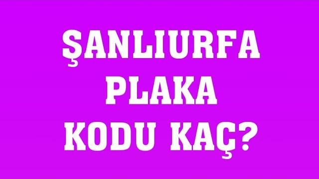 Şanlıurfa'nın Plakası Kaç?