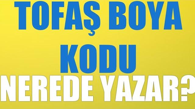 Tofaş Boya Kodu Nerede Yazar?