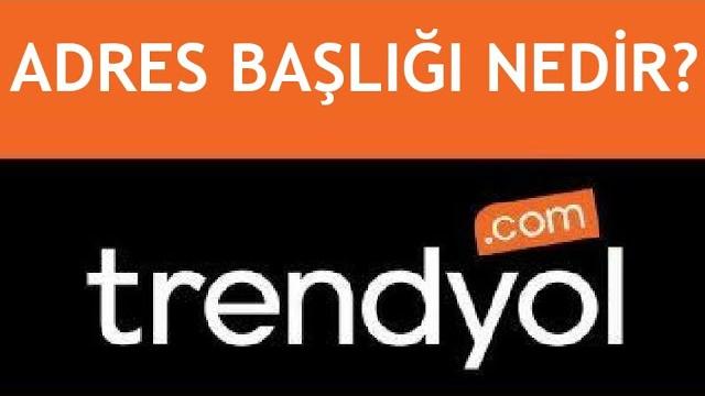 Trendyol Adres Başlığı Nedir?