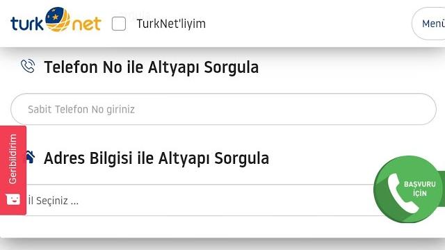 Türknet Altyapı Sorgulama | İnternet Altyapısı