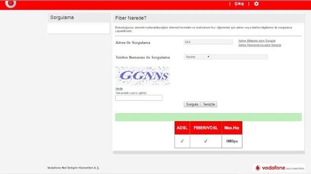 Vodafone Altyapı Sorgulama | İnternet Altyapısı