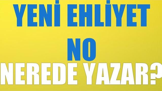 Yeni Ehliyet No Nerede Yazar?