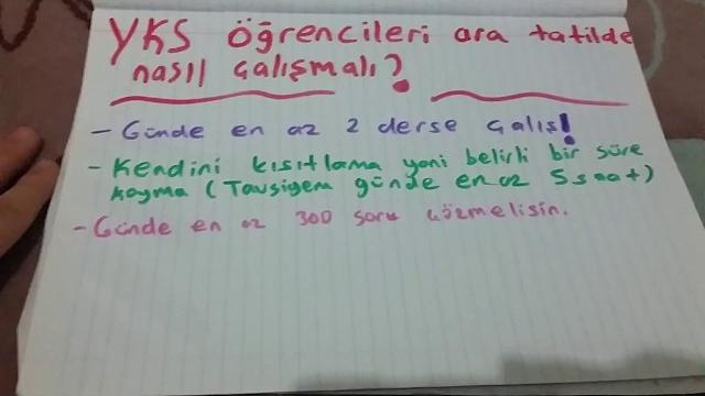 YKS öğrencileri ara tatilde nasıl çalışmalı?