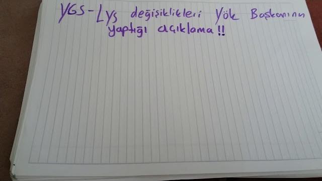 YÖK BAŞKANI SON DAKİKA TYT AYT AÇIKLAMASI (LİNKLER AŞAĞIDA)