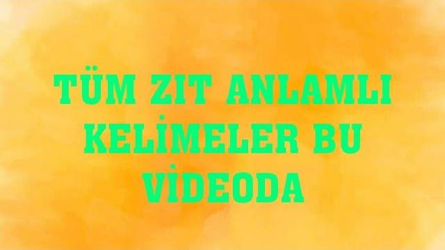 Zıt Anlamlı Kelimeler (TAMAMI)